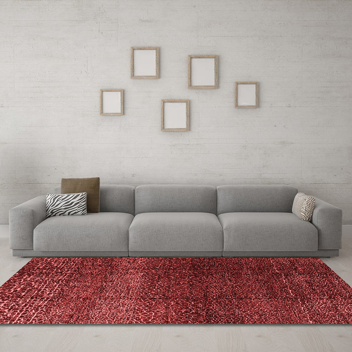 Modern Red Washable Rugs