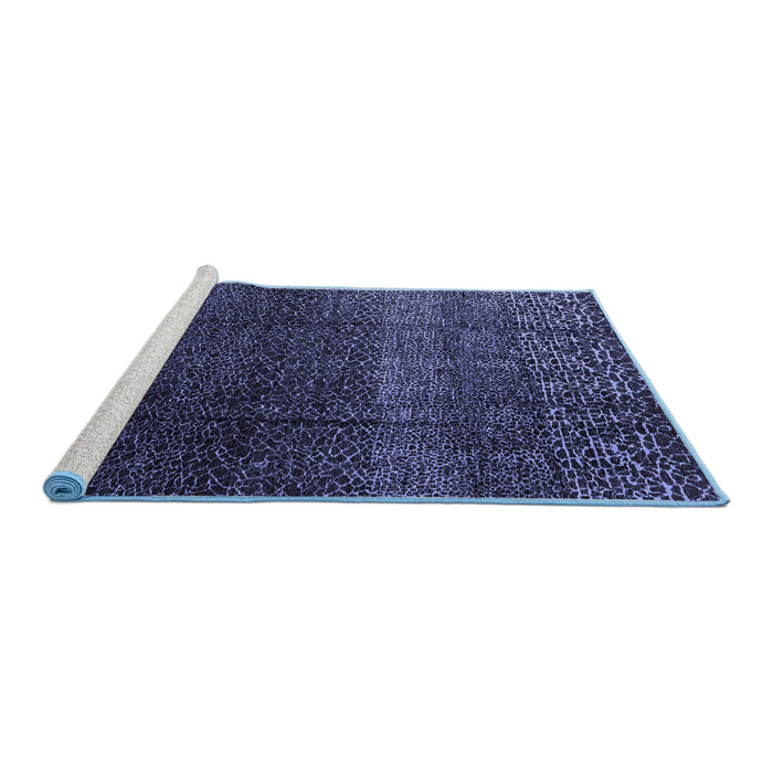 Sideview of Machine Washable Abstract Blue Modern Rug, wshabs4939blu