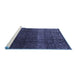 Sideview of Machine Washable Abstract Blue Modern Rug, wshabs4939blu