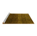 Sideview of Machine Washable Abstract Yellow Modern Rug, wshabs4939yw