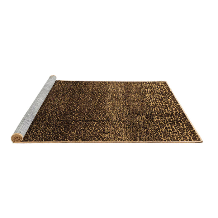 Sideview of Machine Washable Abstract Brown Modern Rug, wshabs4939brn