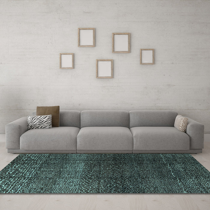 Machine Washable Abstract Light Blue Modern Rug in a Living Room, wshabs4939lblu
