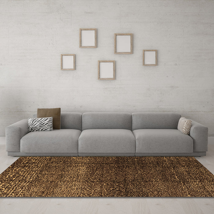 Machine Washable Abstract Brown Modern Rug in a Living Room,, wshabs4939brn