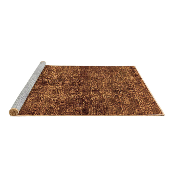 Sideview of Machine Washable Abstract Brown Modern Rug, wshabs493brn