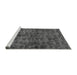 Sideview of Machine Washable Abstract Gray Modern Rug, wshabs493gry