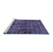 Sideview of Machine Washable Abstract Blue Modern Rug, wshabs493blu