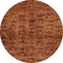 Round Abstract Red Modern Rug, abs493
