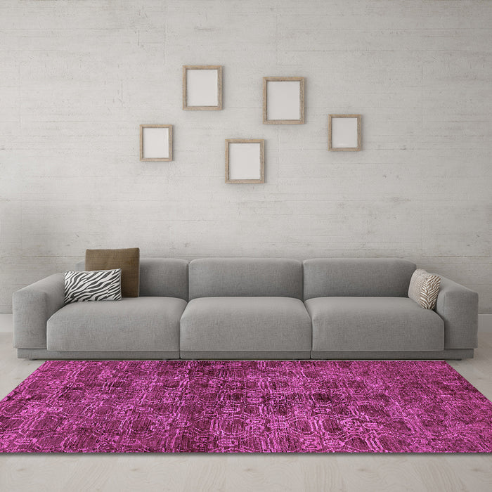 Machine Washable Abstract Purple Modern Area Rugs in a Living Room, wshabs493pur