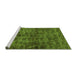 Sideview of Machine Washable Abstract Green Modern Area Rugs, wshabs493grn