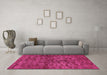 Machine Washable Abstract Pink Modern Rug in a Living Room, wshabs493pnk