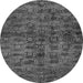 Round Abstract Gray Modern Rug, abs493gry