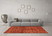 Machine Washable Abstract Orange Modern Area Rugs in a Living Room, wshabs493org