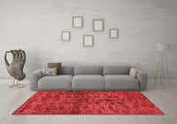 Machine Washable Abstract Red Modern Rug, wshabs493red