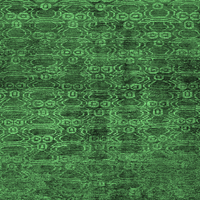 Square Machine Washable Abstract Emerald Green Modern Area Rugs, wshabs493emgrn