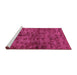 Sideview of Machine Washable Abstract Pink Modern Rug, wshabs493pnk