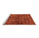 Sideview of Machine Washable Abstract Orange Modern Area Rugs, wshabs493org