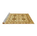 Sideview of Machine Washable Abstract Chrome Gold Yellow Rug, wshabs494