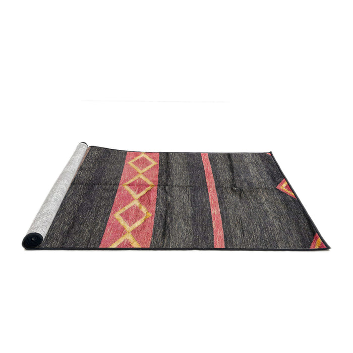 Sideview of Machine Washable Abstract Dark Almond Brown Rug, wshabs4940