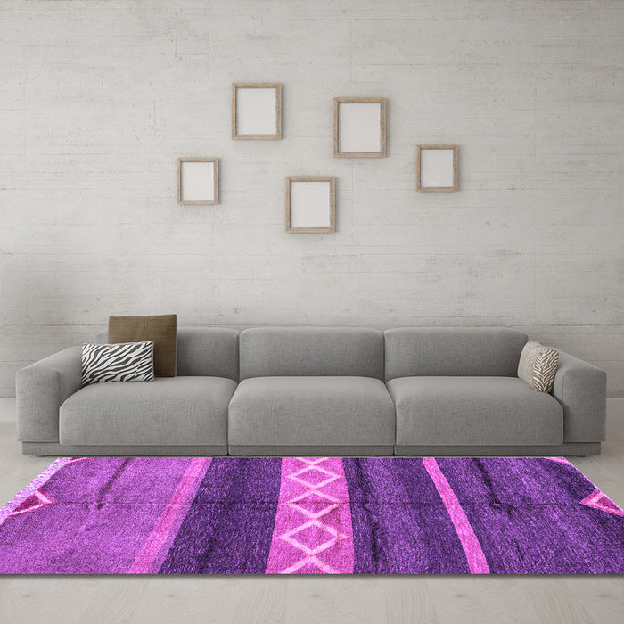 Machine Washable Abstract Purple Modern Area Rugs in a Living Room, wshabs4940pur