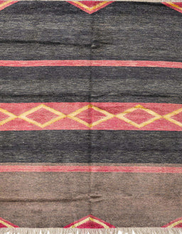 Abstract Dark Almond Brown Modern Rug, abs4940