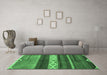 Machine Washable Abstract Emerald Green Modern Area Rugs in a Living Room,, wshabs4940emgrn