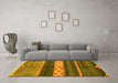 Machine Washable Abstract Yellow Modern Rug in a Living Room, wshabs4940yw