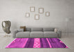 Machine Washable Abstract Pink Modern Rug in a Living Room, wshabs4940pnk