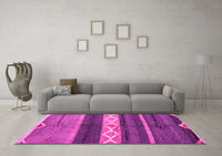 Machine Washable Abstract Pink Modern Rug, wshabs4940pnk