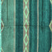 Square Machine Washable Abstract Turquoise Modern Area Rugs, wshabs4940turq