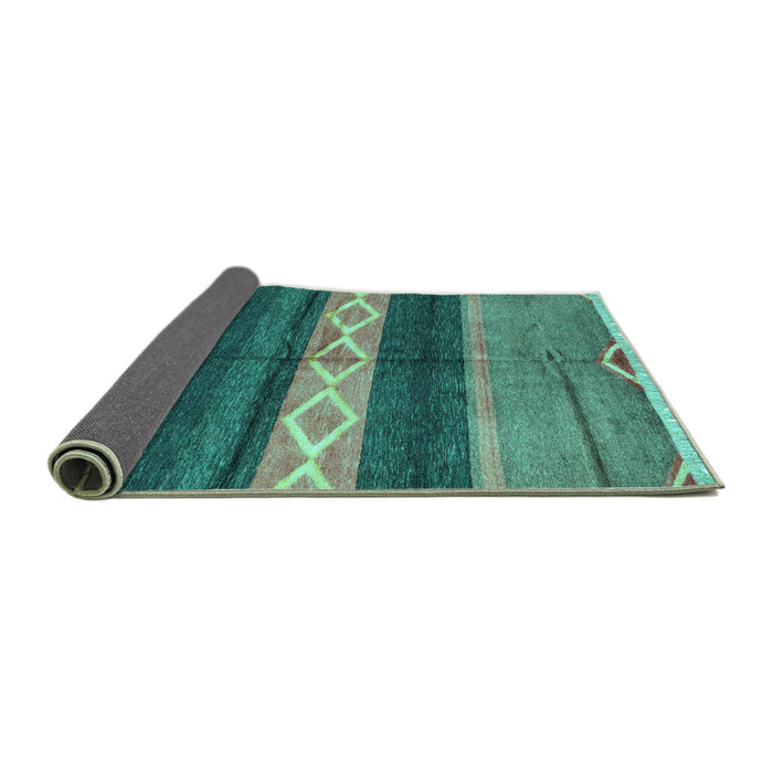 Sideview of Abstract Turquoise Modern Rug, abs4940turq
