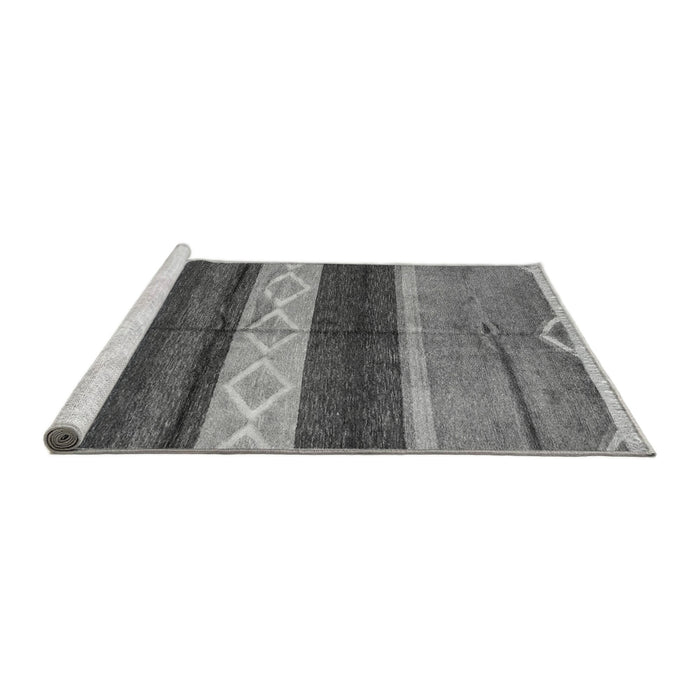 Sideview of Machine Washable Abstract Gray Modern Rug, wshabs4940gry