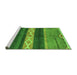 Sideview of Machine Washable Abstract Green Modern Area Rugs, wshabs4940grn