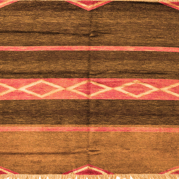 Square Abstract Orange Modern Rug, abs4940org