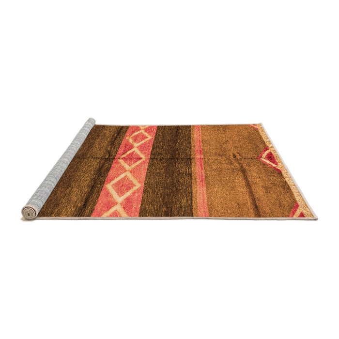Sideview of Machine Washable Abstract Orange Modern Area Rugs, wshabs4940org