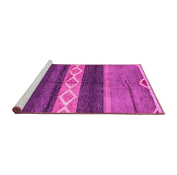 Sideview of Machine Washable Abstract Pink Modern Rug, wshabs4940pnk