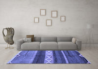 Machine Washable Abstract Blue Modern Rug, wshabs4940blu