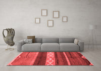 Machine Washable Abstract Red Modern Rug, wshabs4940red