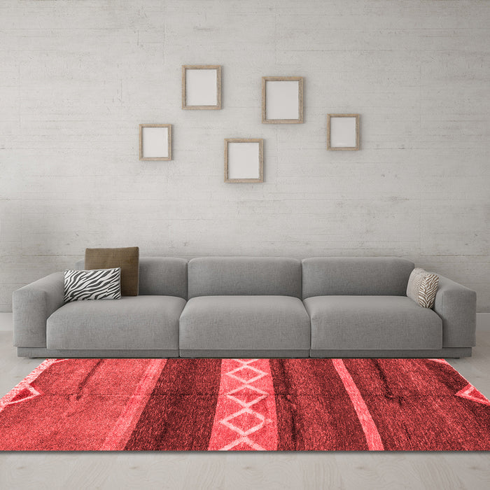 Modern Red Washable Rugs