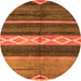 Round Abstract Orange Modern Rug, abs4940org