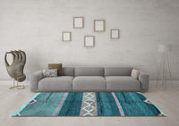 Machine Washable Abstract Light Blue Modern Rug, wshabs4940lblu