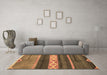 Machine Washable Abstract Brown Modern Rug in a Living Room,, wshabs4940brn