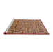 Sideview of Machine Washable Abstract Fire Brick Red Rug, wshabs4941