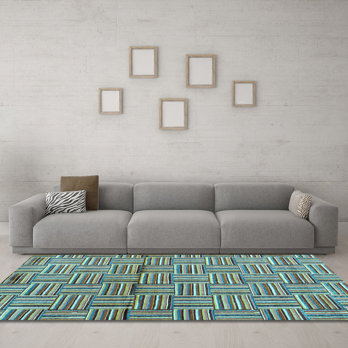 Machine Washable Abstract Light Blue Modern Rug in a Living Room, wshabs4941lblu