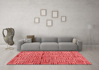 Machine Washable Abstract Red Modern Rug, wshabs4941red