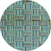 Round Machine Washable Abstract Light Blue Modern Rug, wshabs4941lblu