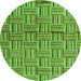 Round Abstract Green Modern Rug, abs4941grn