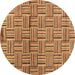 Round Machine Washable Abstract Brown Modern Rug, wshabs4941brn