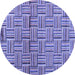 Round Machine Washable Abstract Blue Modern Rug, wshabs4941blu