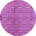 Round Machine Washable Abstract Purple Modern Area Rugs, wshabs4941pur