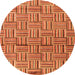 Round Abstract Orange Modern Rug, abs4941org